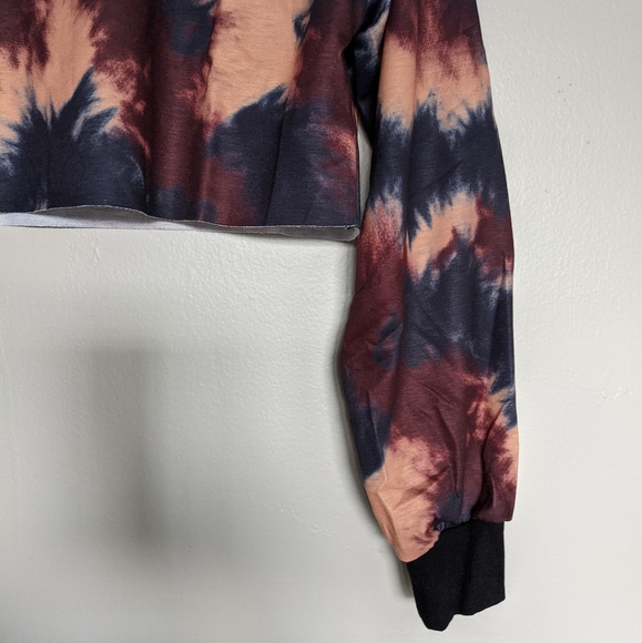90s baby bleached tie dye graphic cropped sweater - Picture 4 of 7